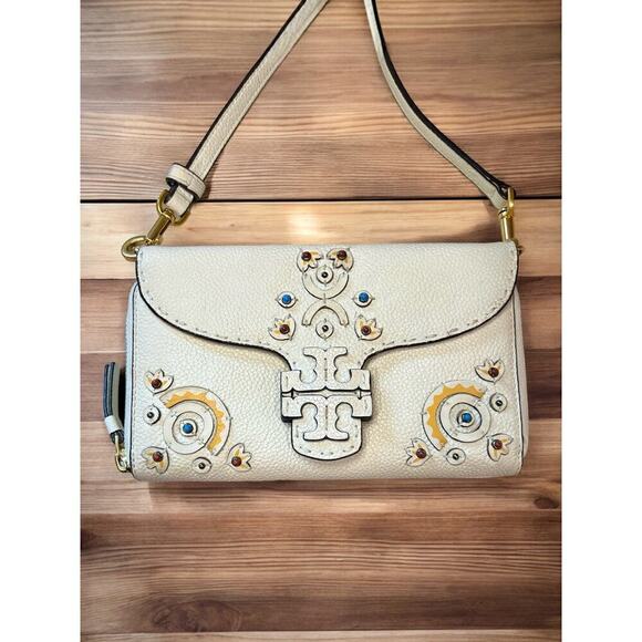 Tory Burch McGraw Embellished Leather Wallet Crossbody - Picture 12 of 12